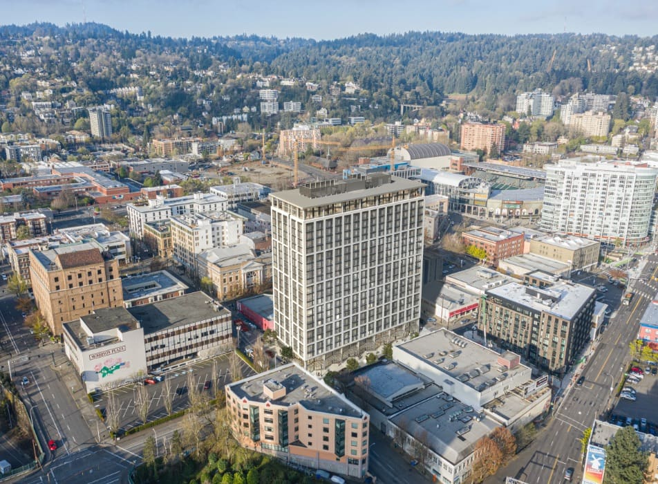 Aerial view of neighborhood